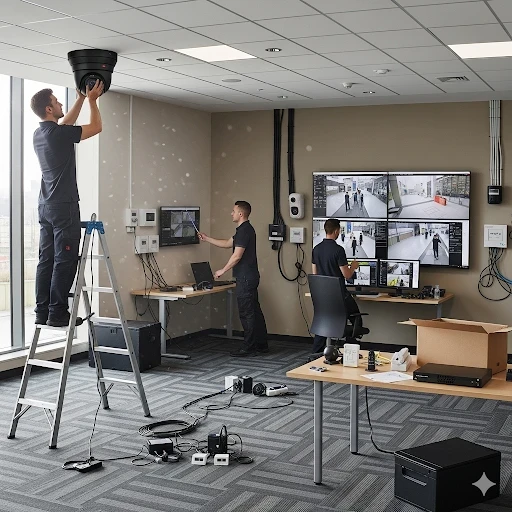 Установка систем безопасности и видеонаблюдения.